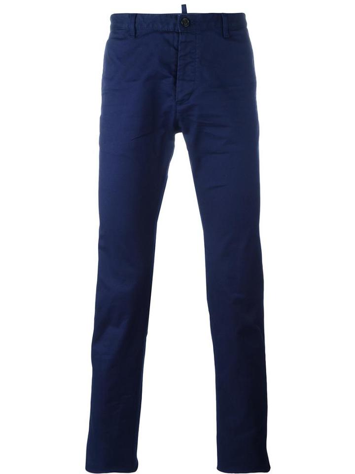 Dsquared2 Slim Fit Trousers, Men's, Size: 46, Blue, Cotton/spandex/elastane