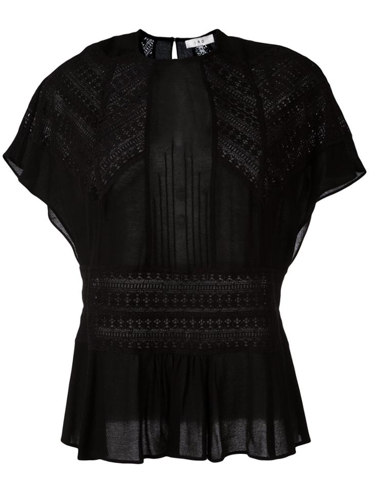 Iro Pleated Trim Top - Black