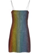 Adam Selman Sport Rainbow Crystal-embellished Mini Dress - Multicolour