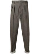 Pt01 Cropped High-rise Trousers - Brown