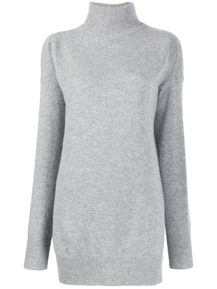 Nude Turtle Neck Fine Knit Sweater - Grey