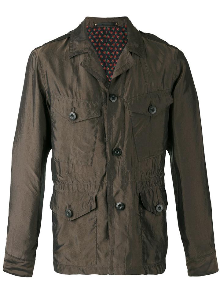 Notched Collar Jacket - Men - Cupro - L, Brown, Cupro, Paul Smith