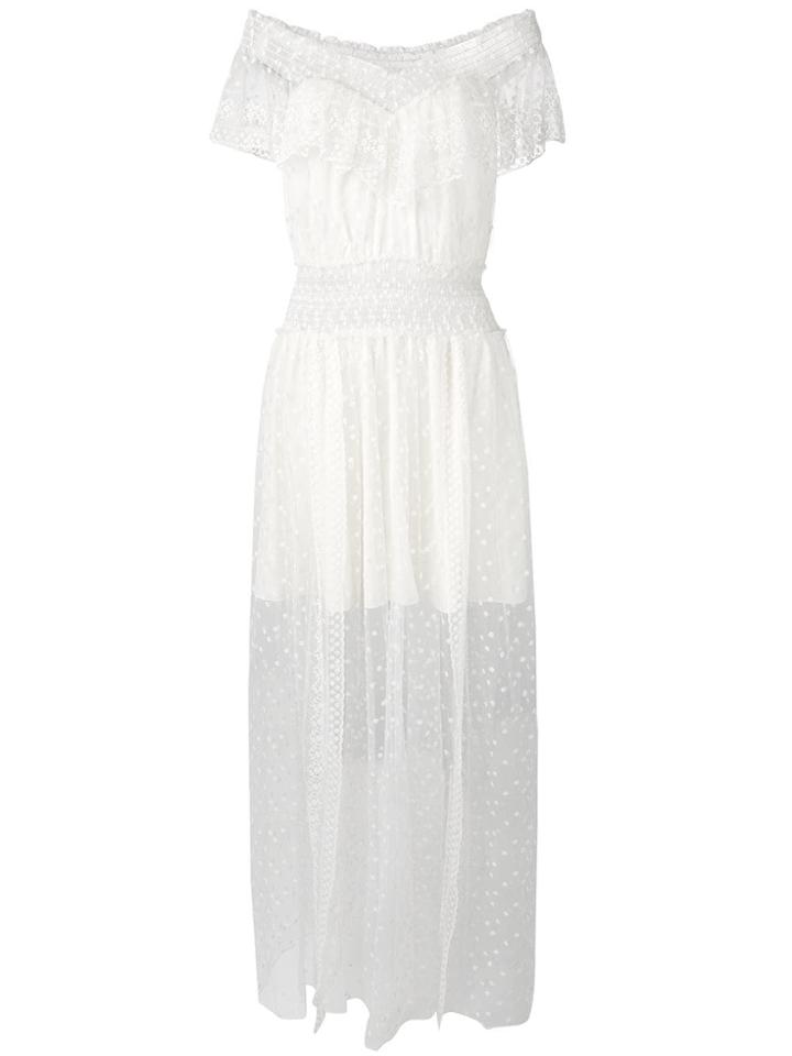 Philosophy Di Lorenzo Serafini Embroidered Tulle Dress - White