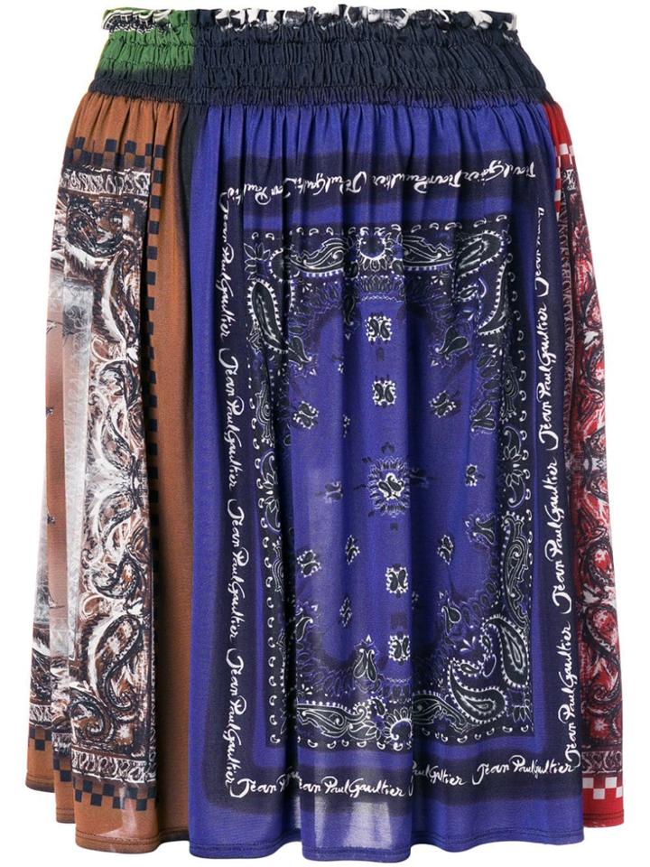 Jean Paul Gaultier Vintage Bandana Print Gathered Skirt - Blue