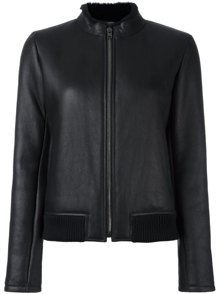 Joseph Zipped Jacket, Women's, Size: 36, Black, Lamb Skin/lamb Fur