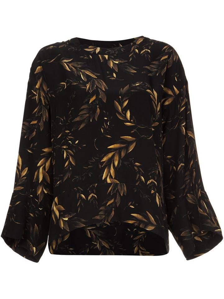 Osklen Laurel Print Sweatshirt, Women's, Size: P, Black, Silk/spandex/elastane/rayon