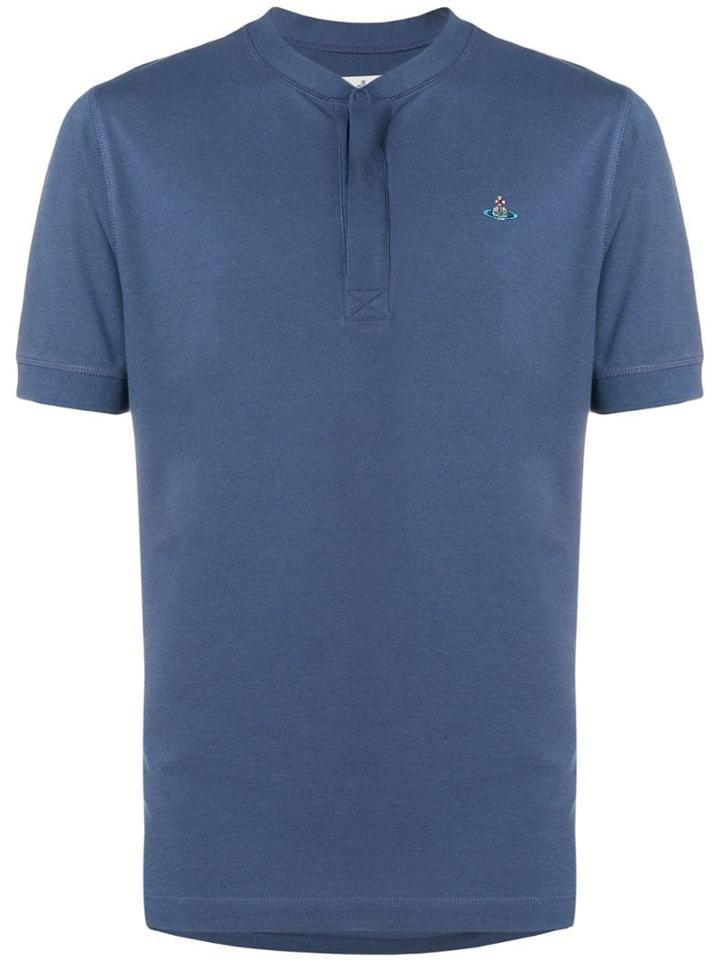 Vivienne Westwood Logo Collarless Polo Shirt - Purple