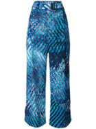 Issey Miyake Printed Wide-leg Trousers - Blue