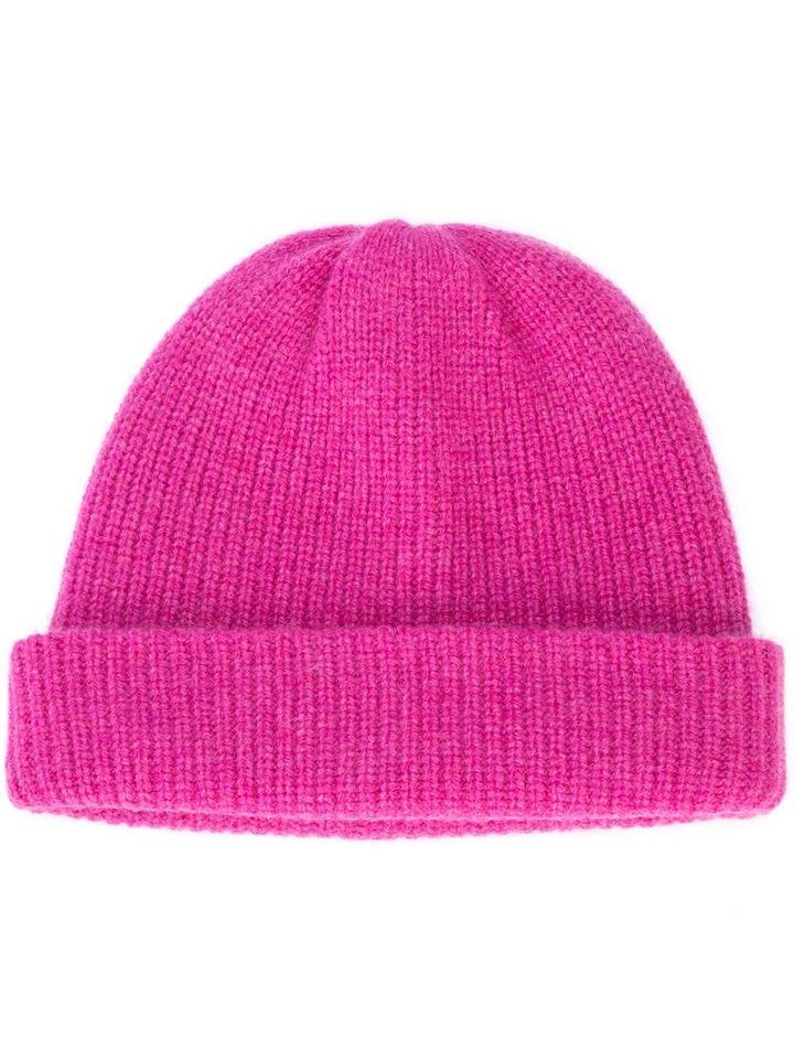 The Elder Statesman Watchman Beanie - Pink