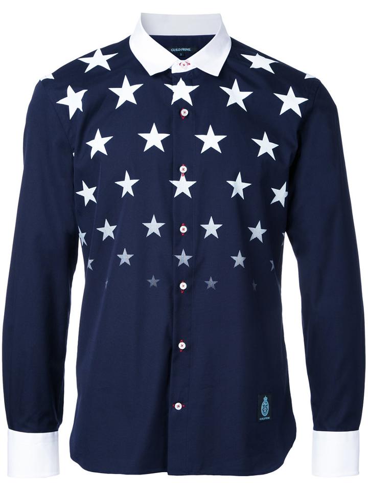 Guild Prime Stars Print Shirt, Men's, Size: 2, Blue, Cotton