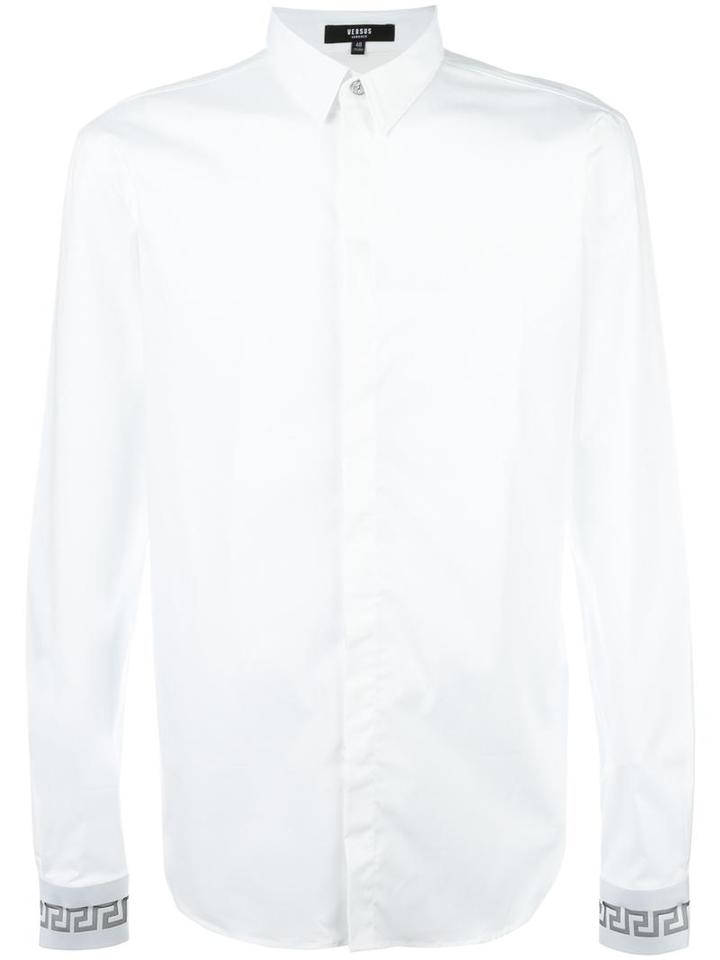 Versus Printed Fists Shirt, Men's, Size: 52, White, Cotton/spandex/elastane/polyester