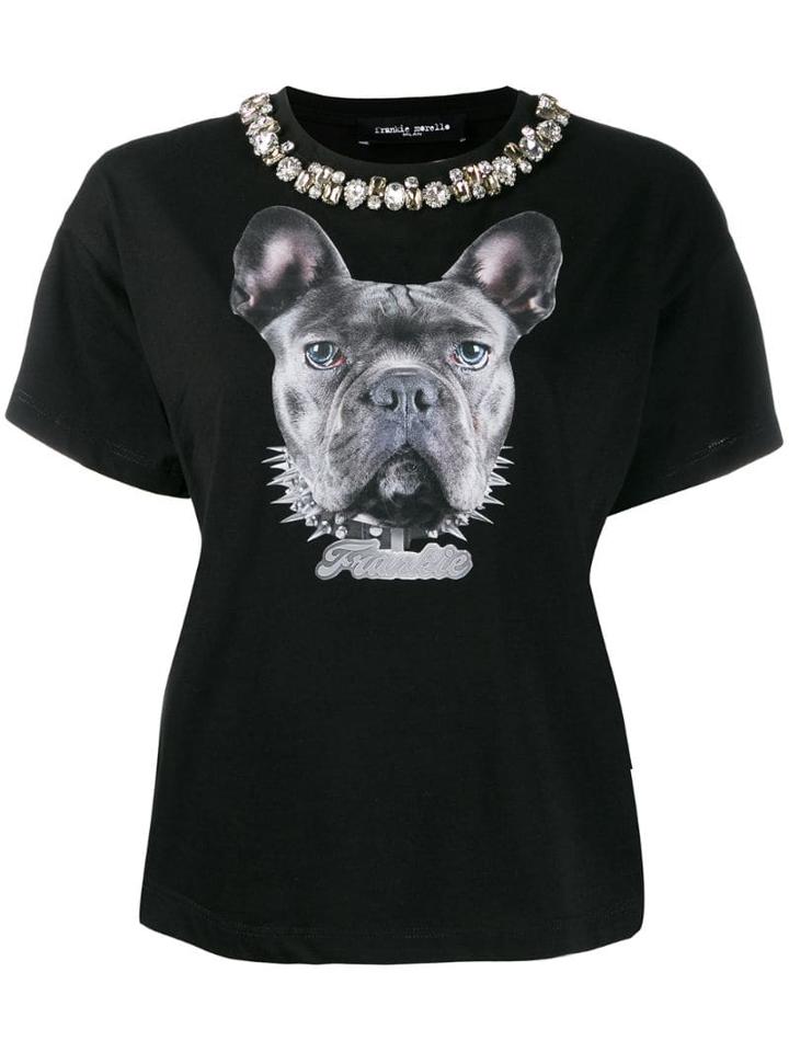 Frankie Morello Embellished Neck T-shirt - Black