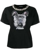 Frankie Morello Embellished Neck T-shirt - Black