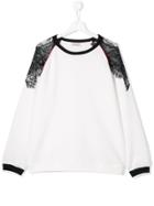 Pinko Kids Lace Relaxed Sweater - White