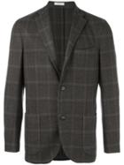 Boglioli Checked Blazer, Men's, Size: 54, Grey, Virgin Wool/cashmere/cupro