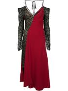 Roland Mouret Cold-shoulder Knit-panelled Crepe Dress - Red