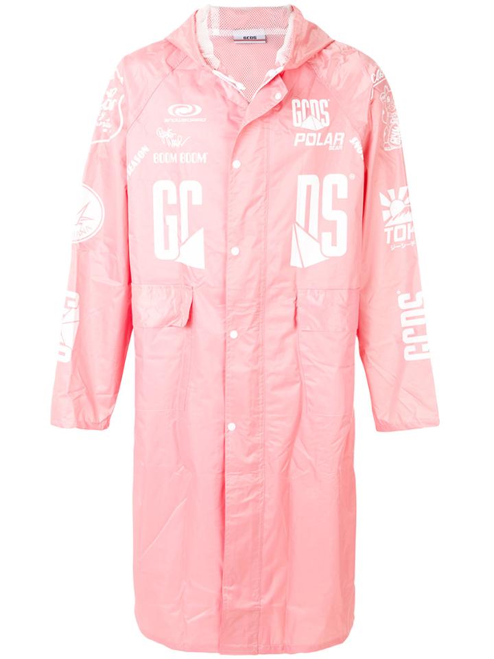 Gcds Printed Hood Coat - Pink & Purple