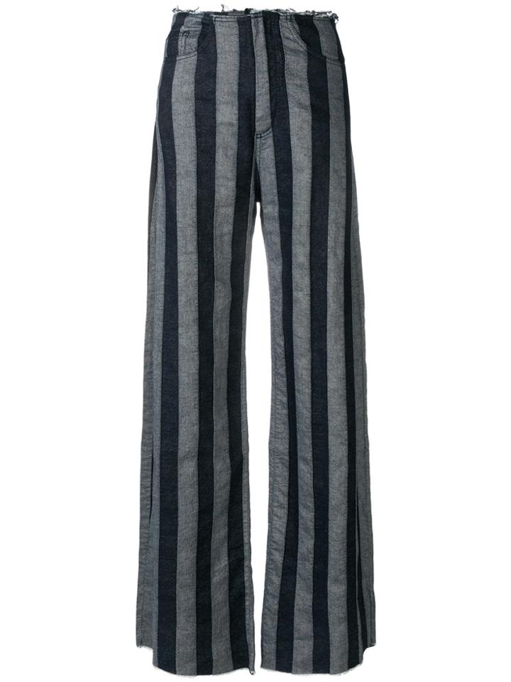 Marques'almeida Striped Flared Trousers - Blue