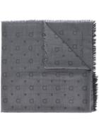 Salvatore Ferragamo - Interlocked Gancini Scarf - Men - Silk/cashmere/virgin Wool - One Size, Grey, Silk/cashmere/virgin Wool