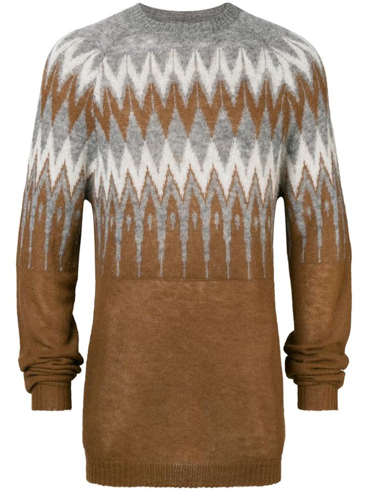 Laneus Geometric Print Jumper - Grey