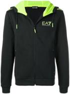 Ea7 Emporio Armani Logo Zipped Hoodie - Black