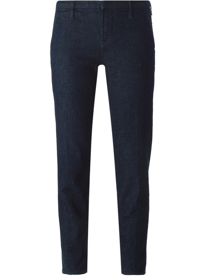 J Brand Straight Leg Cropped Jeans, Women's, Size: 25, Blue, Cotton/polyester/spandex/elastane