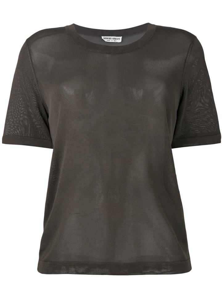 Giorgio Armani Vintage Crew Neck T-shirt - Brown