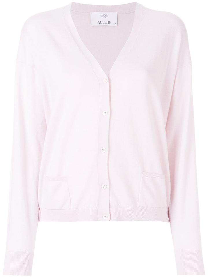 Allude V-neck Cardigan - Pink & Purple