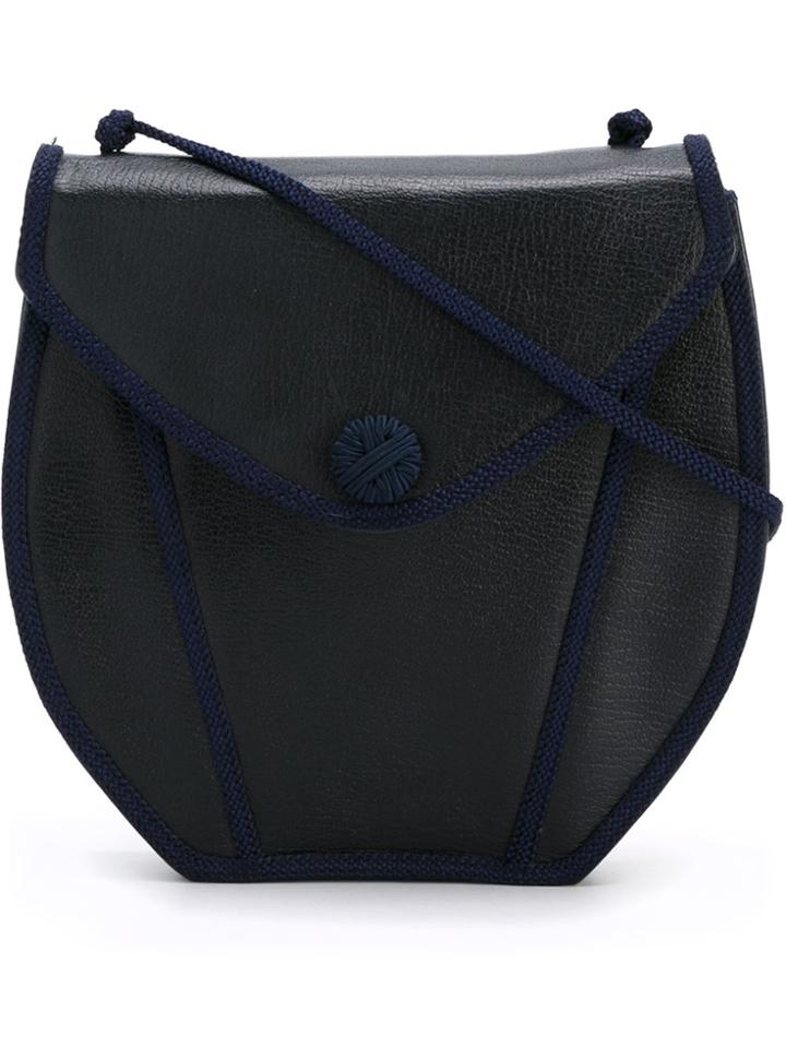 Yves Saint Laurent Vintage Braided Detail Saddle Bag - Blue