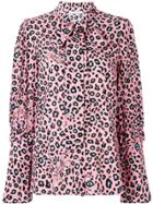 Vivetta Leopard Print Pussy Bow Blouse - Pink