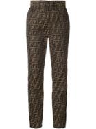 Fendi Pre-owned Zucca Pattern Long Pants - Brown