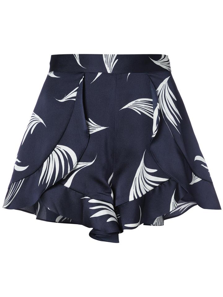 C/meo - Wing Print Shorts - Women - Silk - M, Blue, Silk