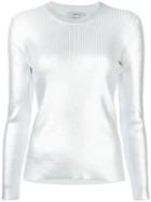Carven Metallic (grey) Sweatshirt, Women's, Size: Small, Cotton/polyamide/spandex/elastane