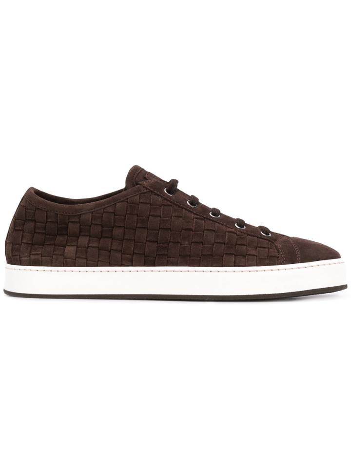 Santoni Woven Low Top Sneakers - Brown