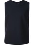 Victoria Victoria Beckham Stitching Detail Top, Women's, Size: 14, Blue, Silk/wool/spandex/elastane/cotton