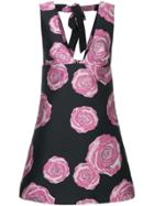 Ganni Floral A-line Dress - Black