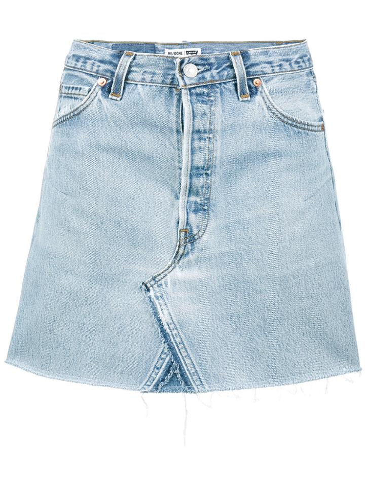 Re/done Levi's High Waisted Denim Mini Skirt - Blue