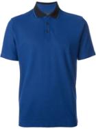 Z Zegna Contrast Collar Polo Shirt, Men's, Size: Medium, Blue, Cotton