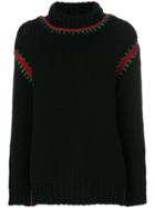 Moncler Grenoble Embroidered Roll-neck Sweater - Black