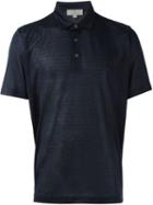 Canali Patterned Polo Shirt, Men's, Size: L, Blue, Silk