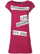 Love Moschino Statement Print T-shirt Dress - Pink & Purple