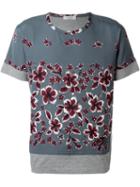 Valentino Hibiscus Print T-shirt, Men's, Size: L, Grey, Cotton/viscose