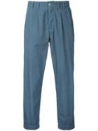 08sircus - Dull Cropped Trousers - Men - Cotton - 4, Blue, Cotton