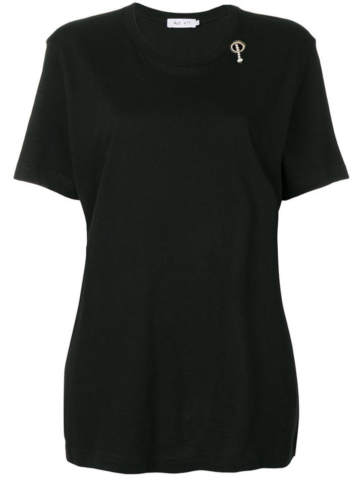 Act N&deg;1 Chain Detail Long Line T-shirt - Black