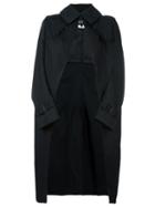 Junya Watanabe Comme Des Garçons Draped Trench Coat, Women's, Size: Medium, Black, Polyester/cupro
