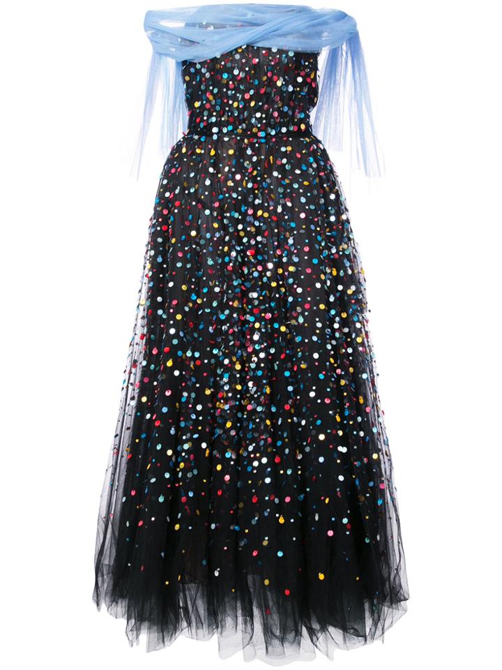 Carolina Herrera Off-the-shoulder Embellished Dress - Black