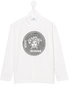 Young Versace Medusa Print T-shirt, Boy's, Size: 10 Yrs, White