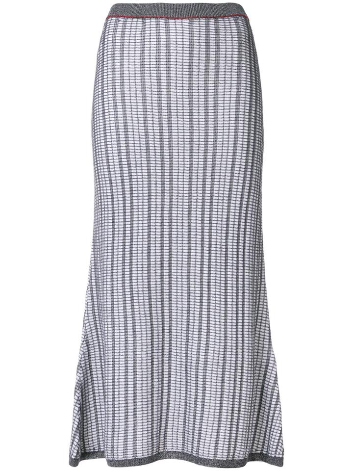 Victoria Beckham Striped Knit Skirt - Grey