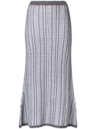 Victoria Beckham Striped Knit Skirt - Grey
