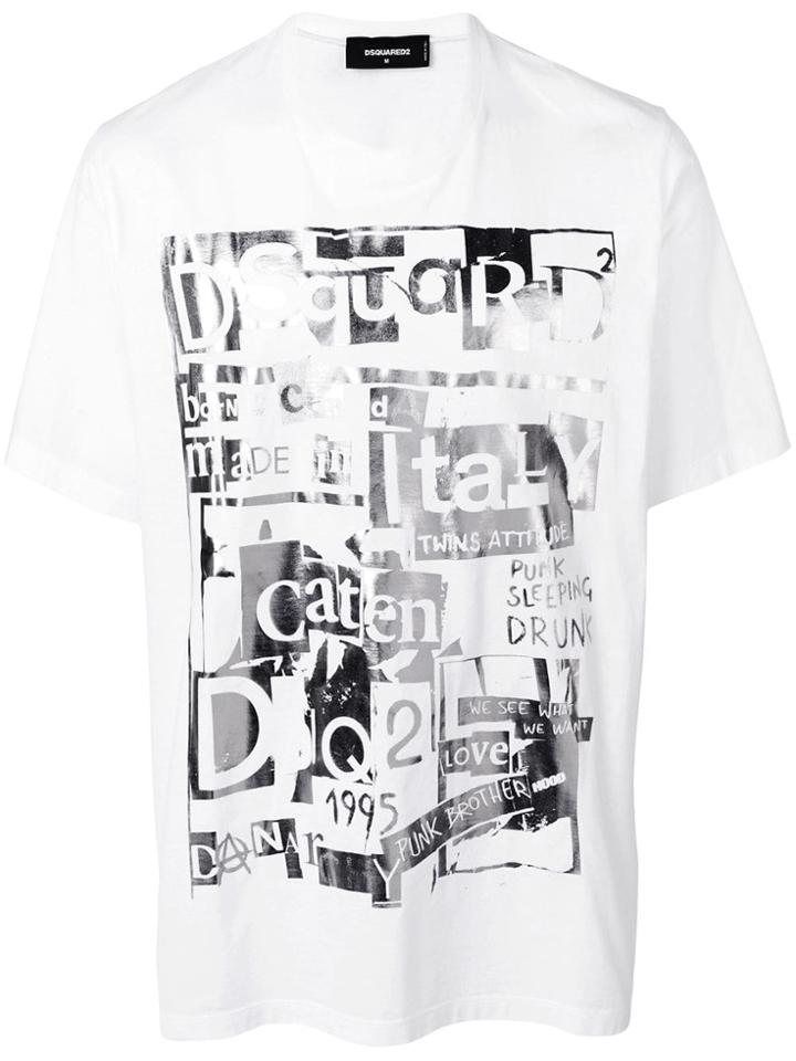 Dsquared2 Punk Sleeping Drunk T-shirt - White